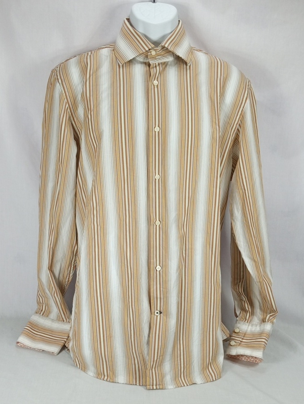 Banana Republic Large Multi Color & White Vertical Stripe Button-Down Shirt